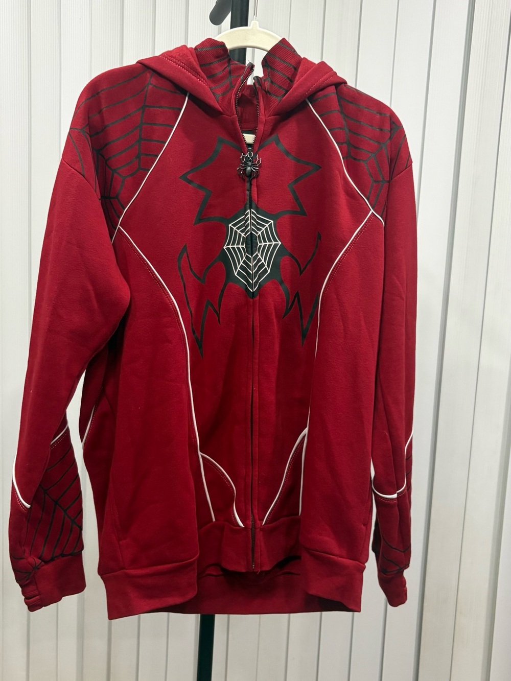Her Universe Red Spider Web Zip Hoodie with Web Emblem